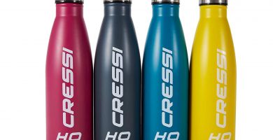 Cressi botella de agua de boca estrecha de acero inoxidable